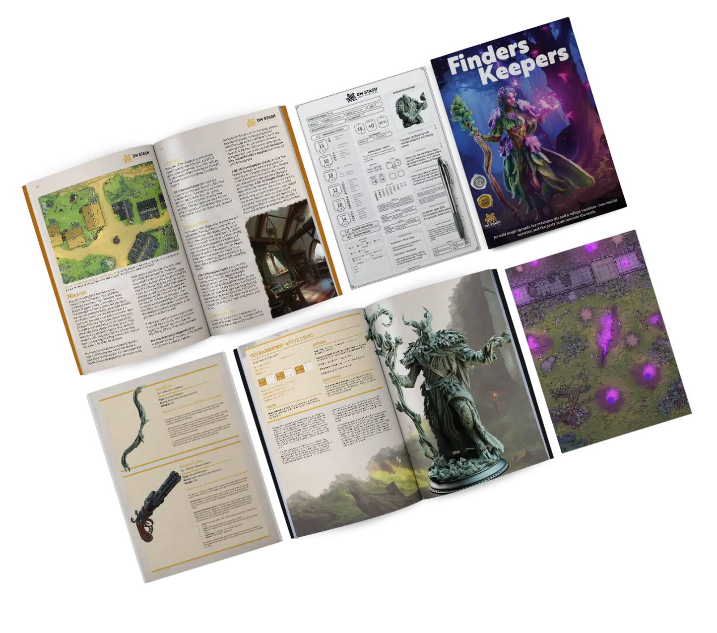 The Fey Court - DND 5e Starter Campaign - Full Set 16 Figures + Maps + Characters Sheets D&D
