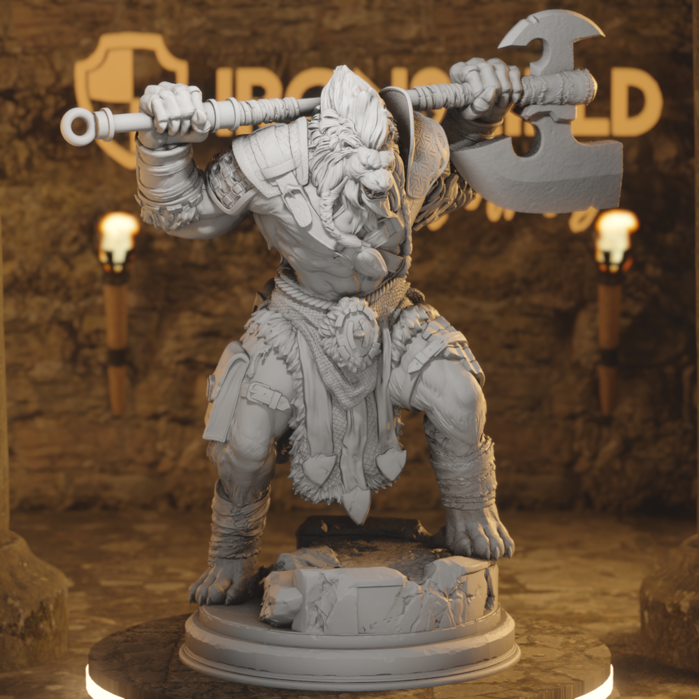 Lionfolk Barbarian Beastfolk Warrior - Ezeqial