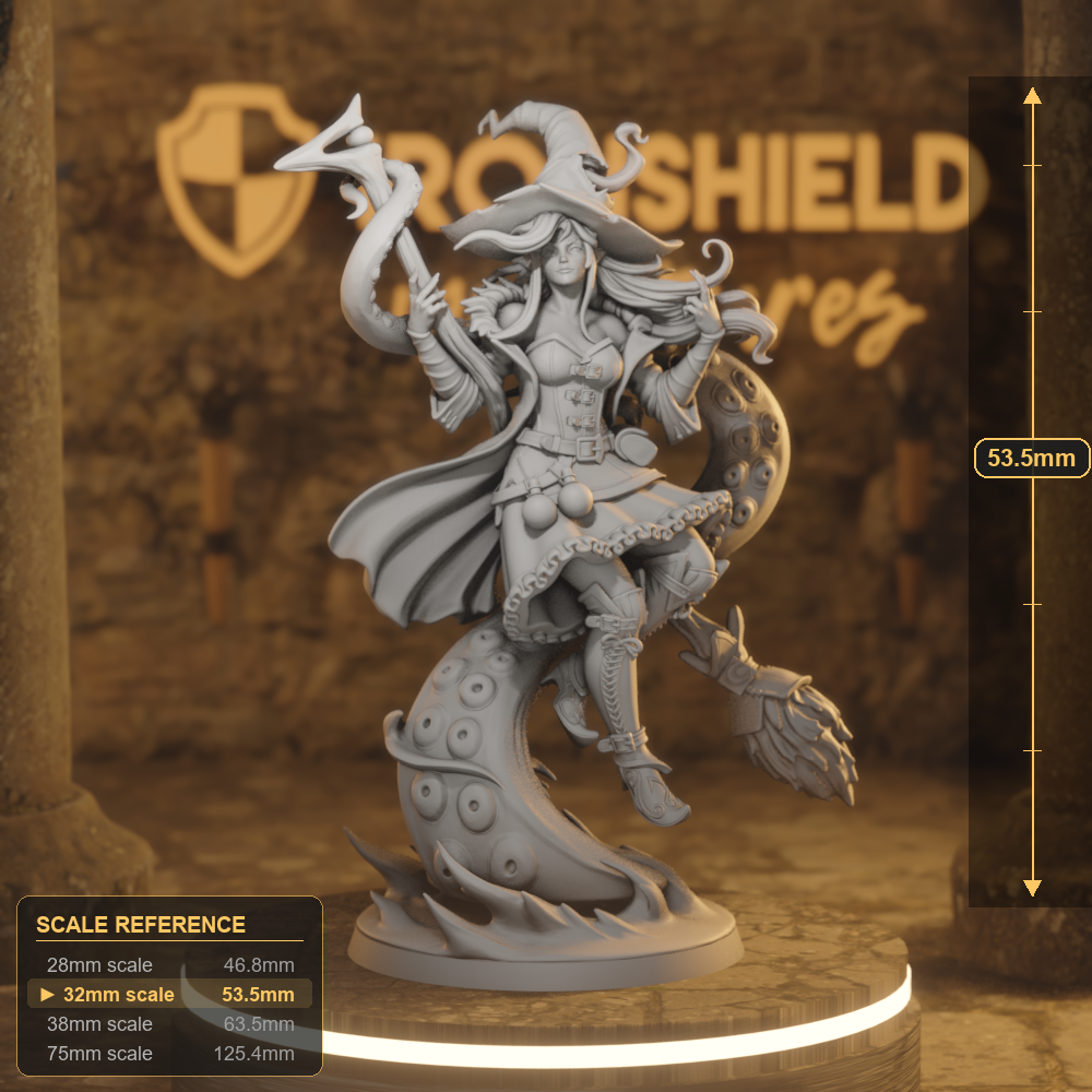 Fiora Goode Human Warlock DnD miniature 3D printed resin tabletop RPG figure