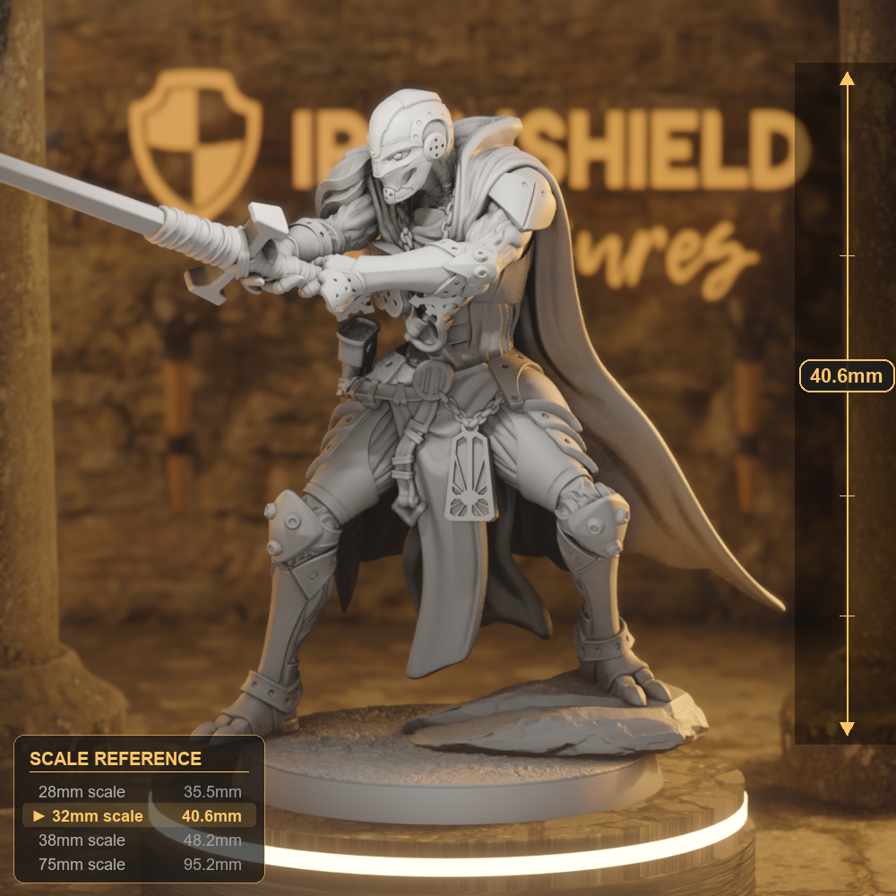 Forgeborn Templar 3 Construct Paladin DnD miniature 3D printed resin tabletop RPG figure