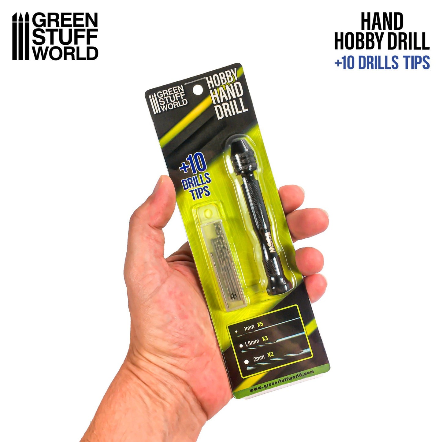 Green Stuff World BLACK Hand Drill with 10x Drill bits - view 3