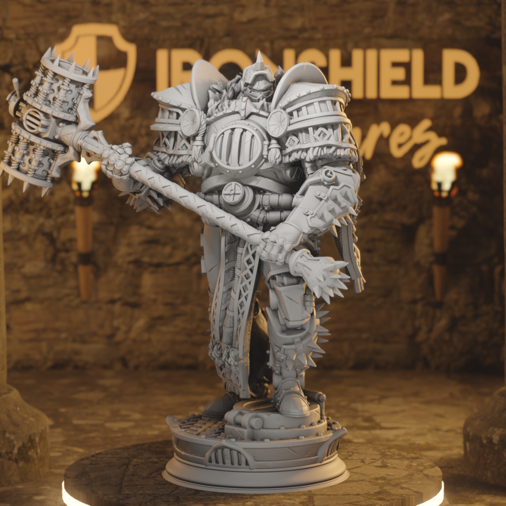 Hadrian - Warforged Colossus Hammer Figure 12k + Base Print 3D RPG Miniature Gift Idea mini | Dungeons & Dragons DND Tabletop | DM Stash