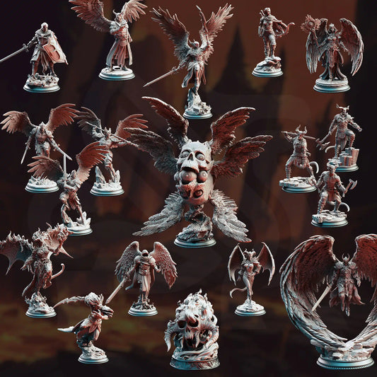 Devils & Divine – DND 5e Starter-Kampagne – Komplettset mit 18 Figuren + Karten + Charakterbögen D&D