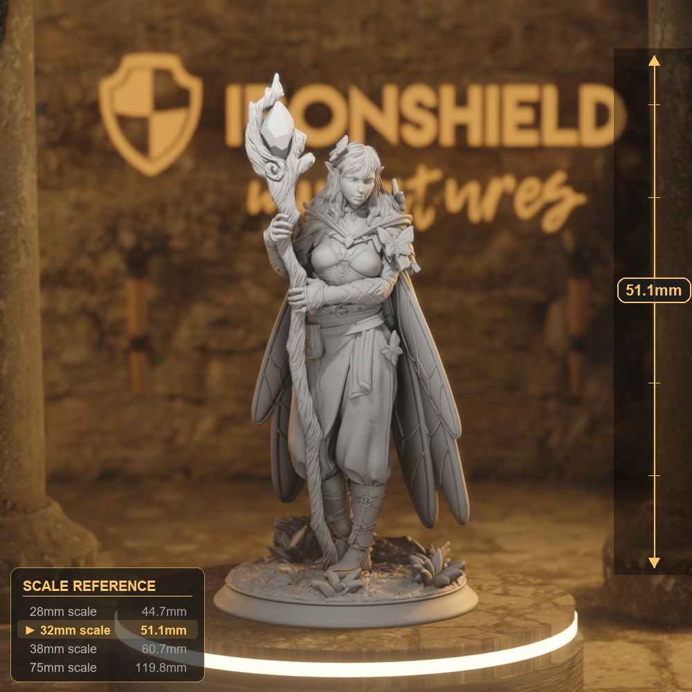 Kahlia Elf Druid DnD miniature 3D printed resin tabletop RPG figure