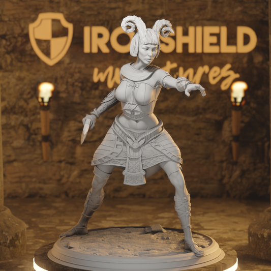 Exotischer Tiefling-Kleriker-Hexenmeister – Karina Remar