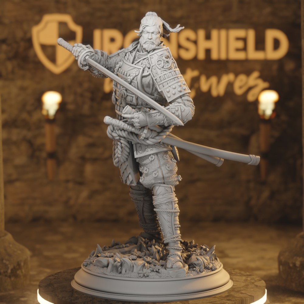 Izumi Akaneko – Samurai of the Cat 12k Figur + Base Print 3D RPG Miniatur Geschenkidee Mini | Dungeons & Dragons | Tabletop | DM Stash
