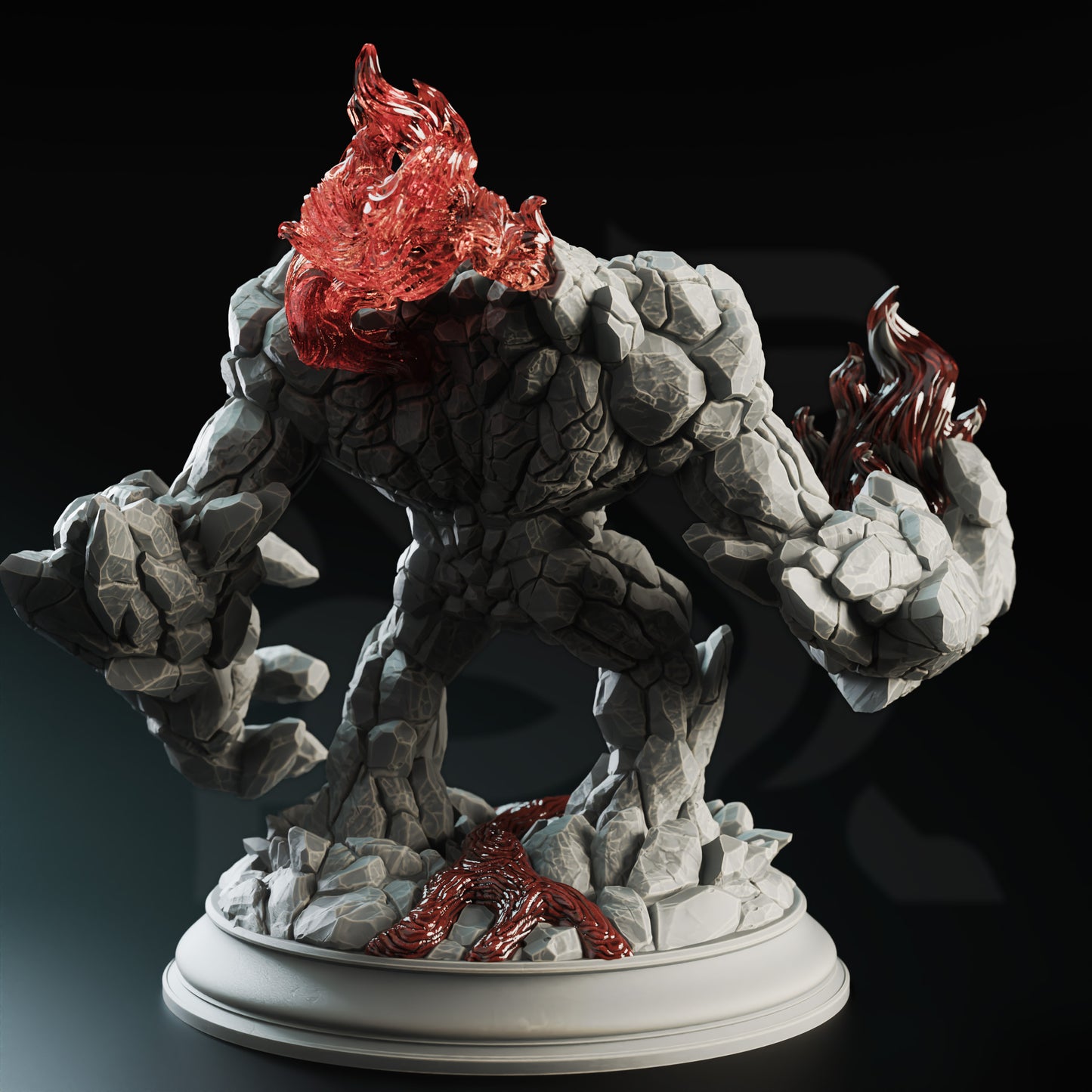 Elemental Golems - Fire Lava Rock