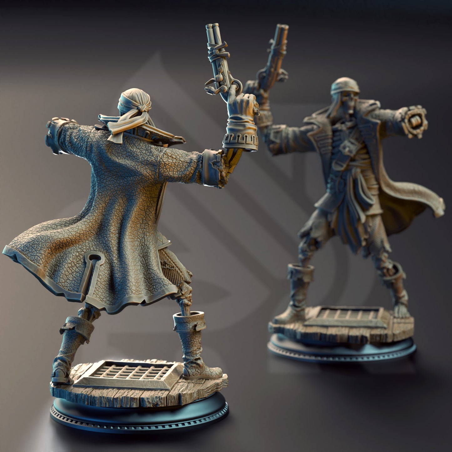 Scallywag – Untoter Skelett-Ranger-Pirat mit Pistolen