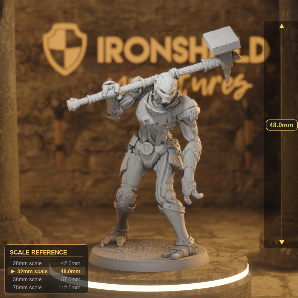 Unearthed Forgeborn 3 Construct Fighter DnD miniature 3D printed resin tabletop RPG figure