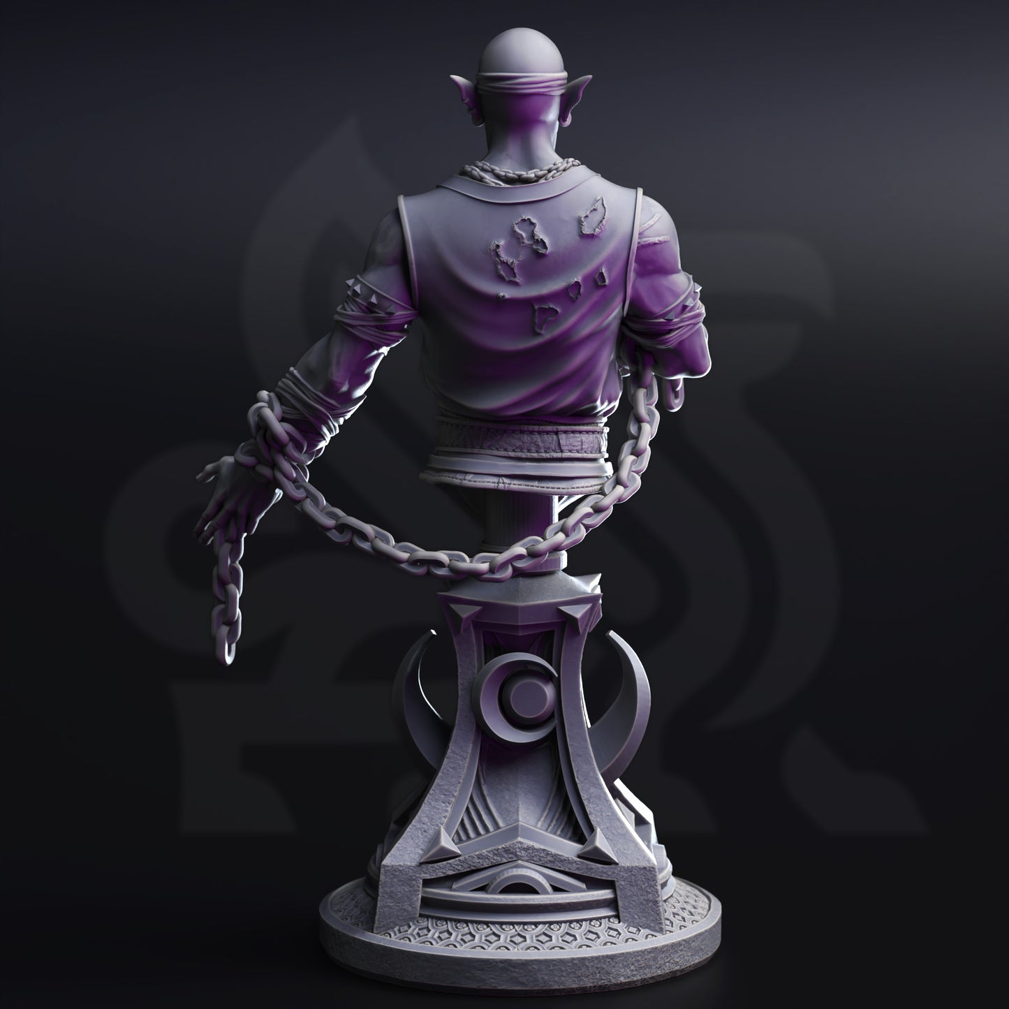 BUST - Uxas – Blind Drow Monk 120mm tall