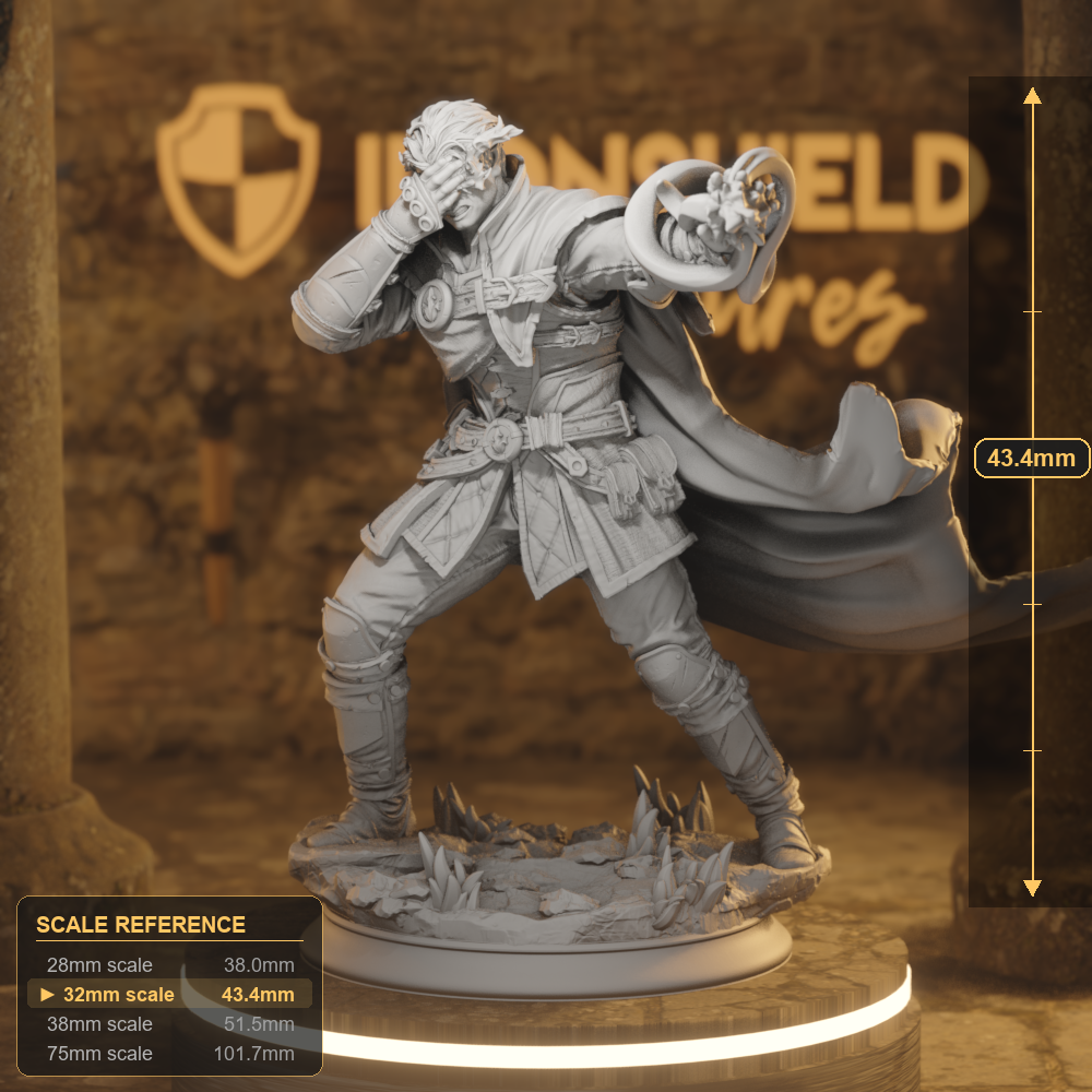 Varys Initiate Human Warlock DnD miniature 3D printed resin tabletop RPG figure