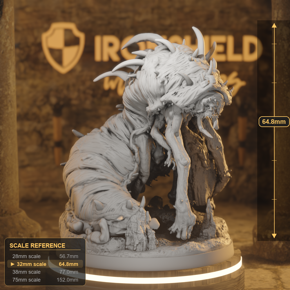 Whispering Worm 2 Aberration DnD miniature 3D printed resin tabletop RPG figure