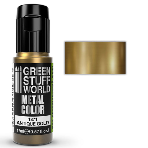 Green Stuff World Acrylic Metal Paint - ANTIQUE GOLD 17ml