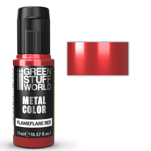 Green Stuff World Acrylic Metal Paint - VIVID Flameflare Red 17ml