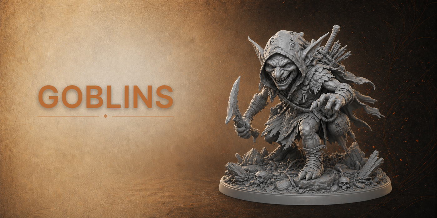 Goblins collection banner — IronShield Army 3D printed DnD miniatures