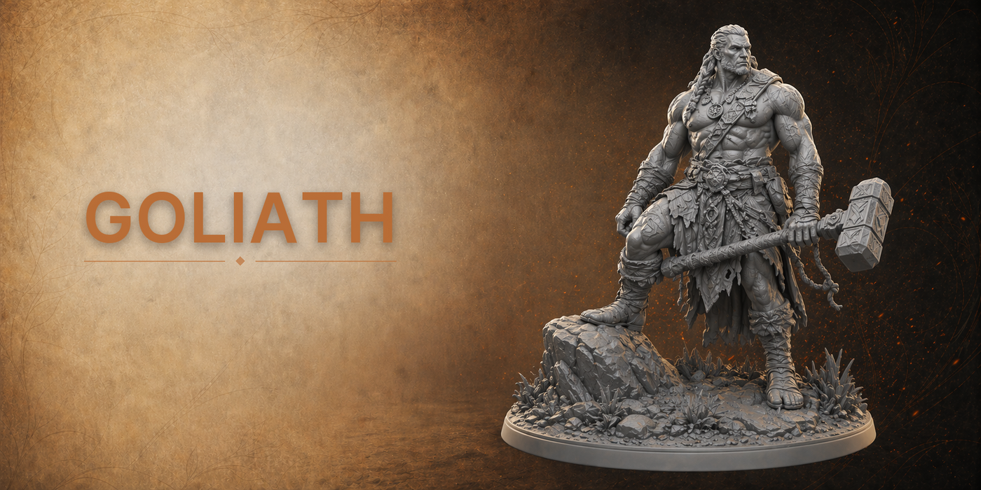 Goliath collection banner — IronShield Army 3D printed DnD miniatures