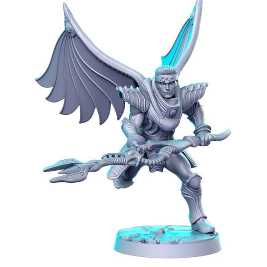 Lavitz archange ange avec lance guerrier dnd figure impression 3d résine 12k 32mm miniatures figurines mini