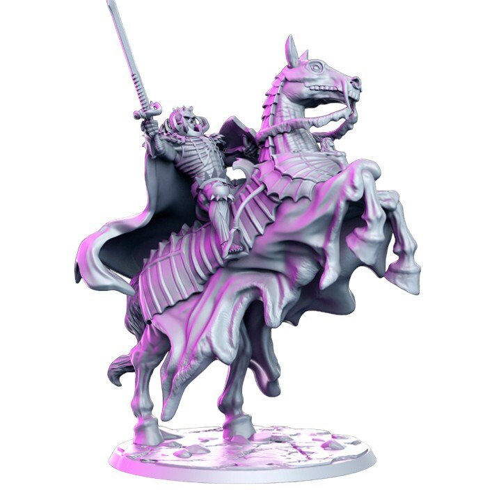 Skrull dunkler Ritter auf Pferd Herr des Todes König der toten Krieger für Dnd Figur Druck 3D Harz 12k 32mm Miniaturen Figuren Mini