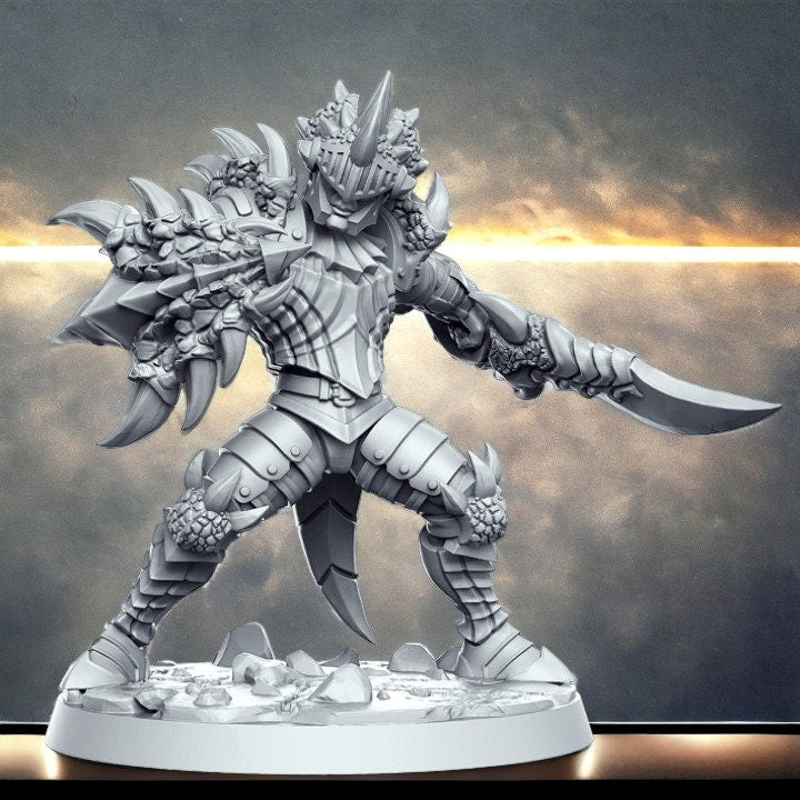 Azzidesh Eidechse blinder Krieger Widder Zerstörer bewaffnet detaillierte Minis für Dnd Figur Druck 3D Harz 12k 32mm Miniaturen Figuren Mini