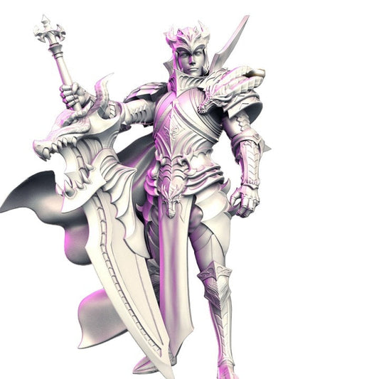 Drachenritterkrieger mit großem Schwert starker Kämpfer für Dnd Figur Druck 3D Harz 12k 32mm Miniaturen Figuren Mini