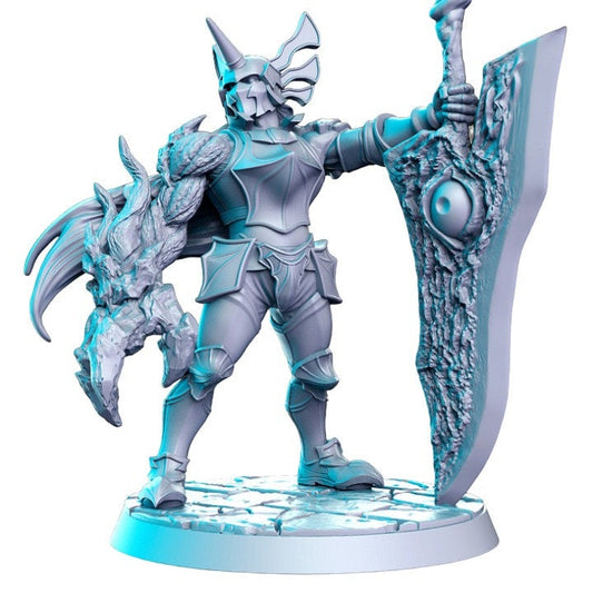 Ephialtes dämonischer gepanzerter Ritter massives Schwert und Monsterpfote für Dnd Figur Druck 3D Harz 12k 32mm Miniaturen Figuren Mini