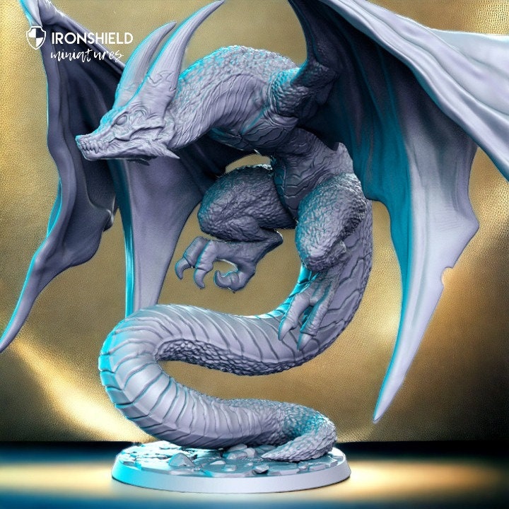 Fenathrax Drache fliegendes böses Monster für Dnd Figur Druck 3D Harz 12k 32mm Miniaturen Figuren Mini