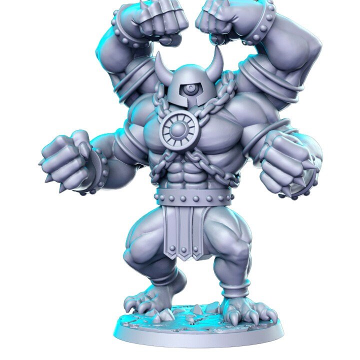 Gorghol Zyklopenkrieger vierhändiger römischer Galdiator für Dnd Figur Druck 3D Harz 12k 32mm Miniaturen Figuren Mini