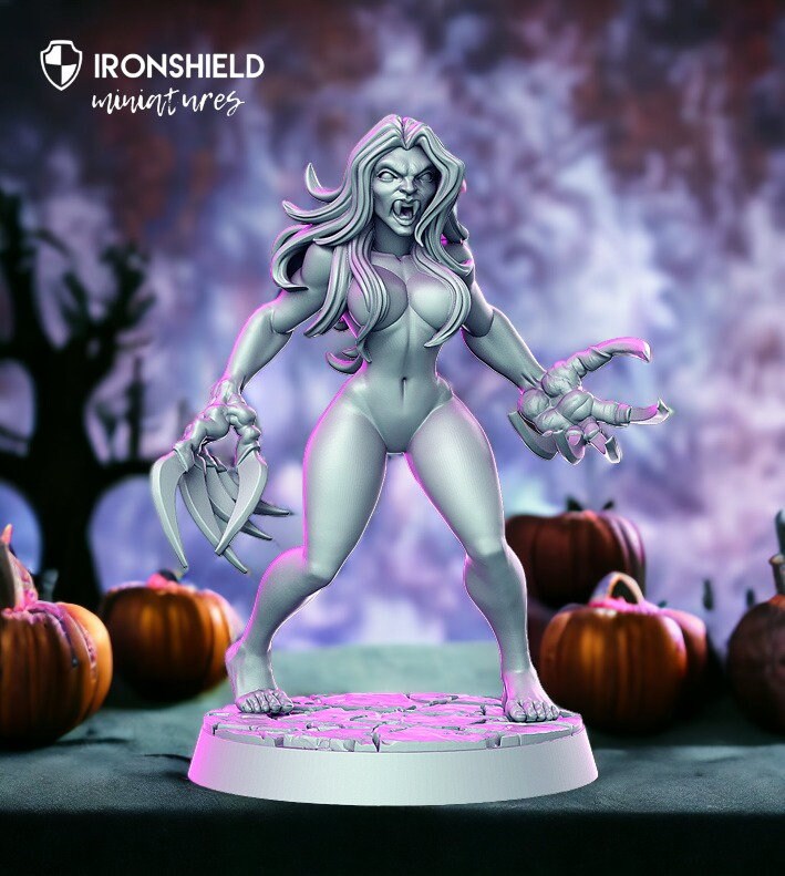 Verana – Weiblicher Vampir, nackte Frau, NSFW, detaillierte Miniatur für DND-Figur, Druck, 3D-Miniaturen, Geschenkidee | Dungeons and Dragons | Tabletop