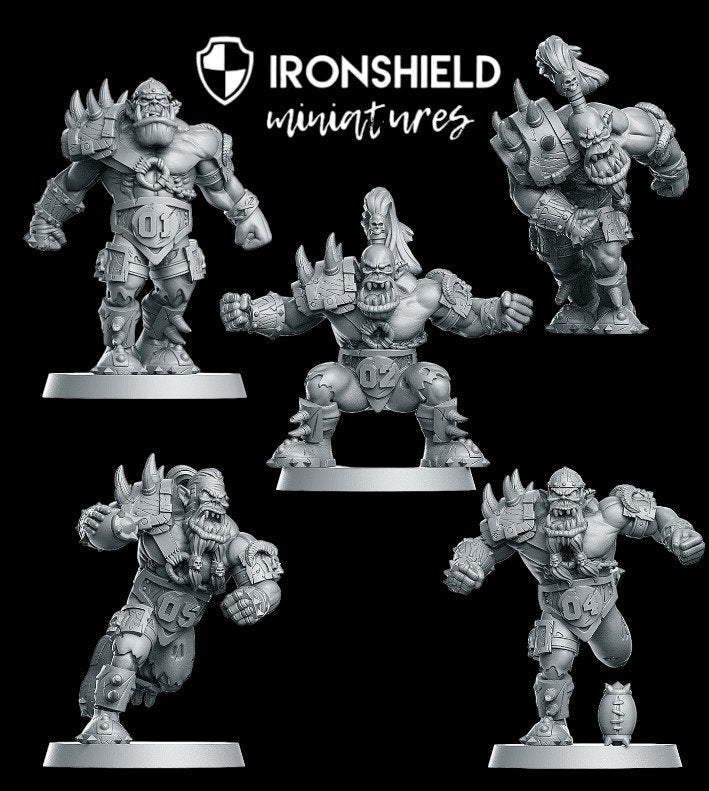 Orc Line Set Krieger Fantasy Football detailreich Mini für Dnd Figur Druck 3D Resin 12k 32mm Miniatur Figuren Mins