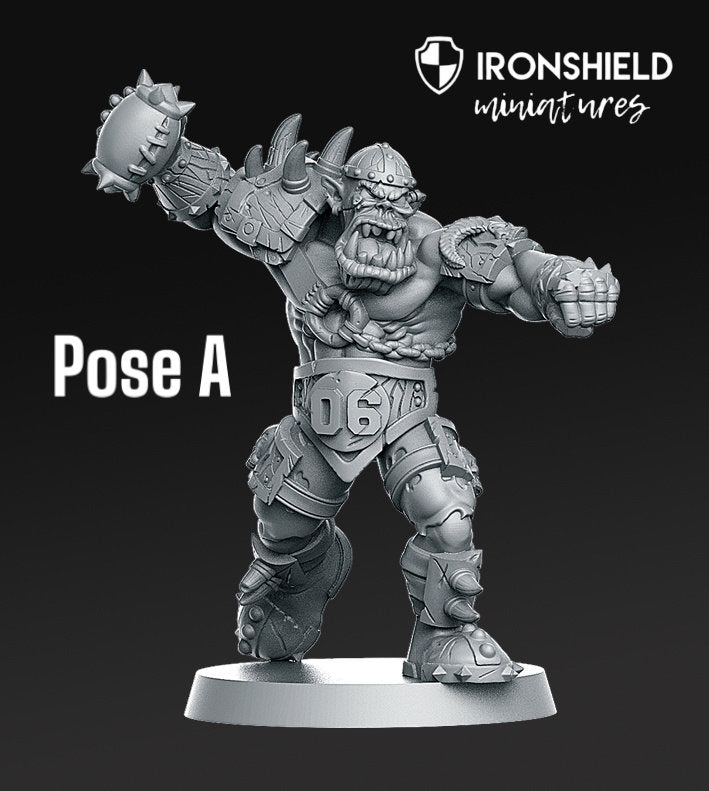 Ork-Werfer Fantasy Football Krieger Spieler detailreich Mini für Dnd Figur Druck 3D Harz 12k 32mm Miniaturen Figuren Mins