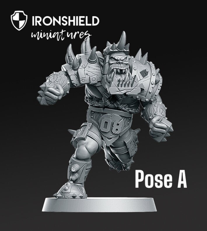 Orc Blitzer Set Fantasy Football untote Krieger detailreich Mini für Dnd Figur Druck 3D Resin 12k 32mm Miniatur Figuren Mins