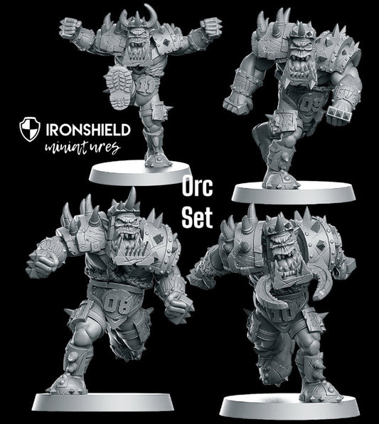 Orc Blitzer Set Fantasy Football untote Krieger detailreich Mini für Dnd Figur Druck 3D Resin 12k 32mm Miniatur Figuren Mins