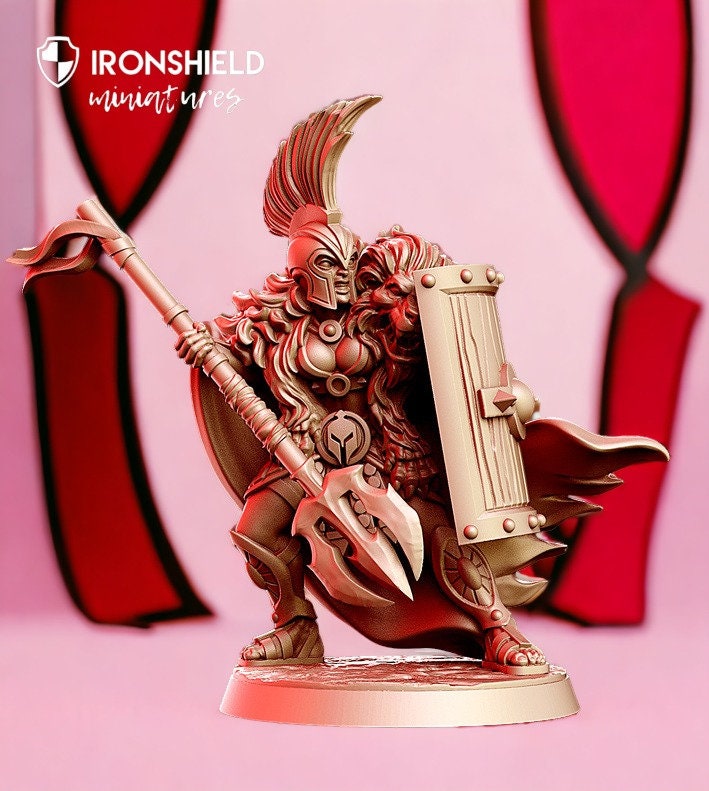 Aris - Gladiateur féminin avec lance Sparta, figurine miniature DND, impression 3D, 12 000 pièces, idée cadeau | Donjons et Dragons | Jeux de table