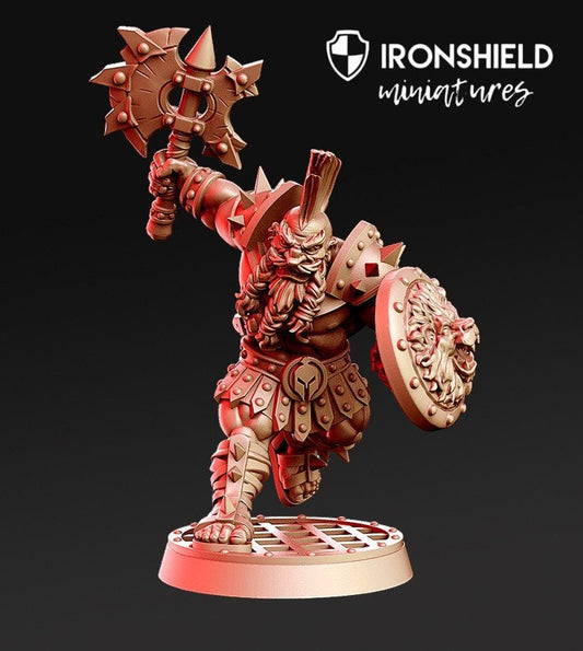 Arratos Zwerg Gladiator Krieger Schild Sparta Mini für Dnd Figur Druck 3D 12k Miniatur Miniaturen Geschenkidee Dungeons and Dragons Tabletop