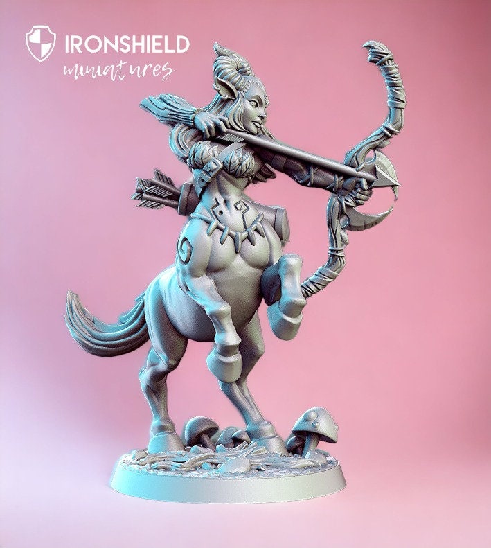 Ypponia Weiblicher Zentaur Bogenschütze Waldelfe Kreatur Mini für Dnd Figur Druck 3D Miniatur Miniaturen Geschenkidee Dungeons and Dragons Tabletop
