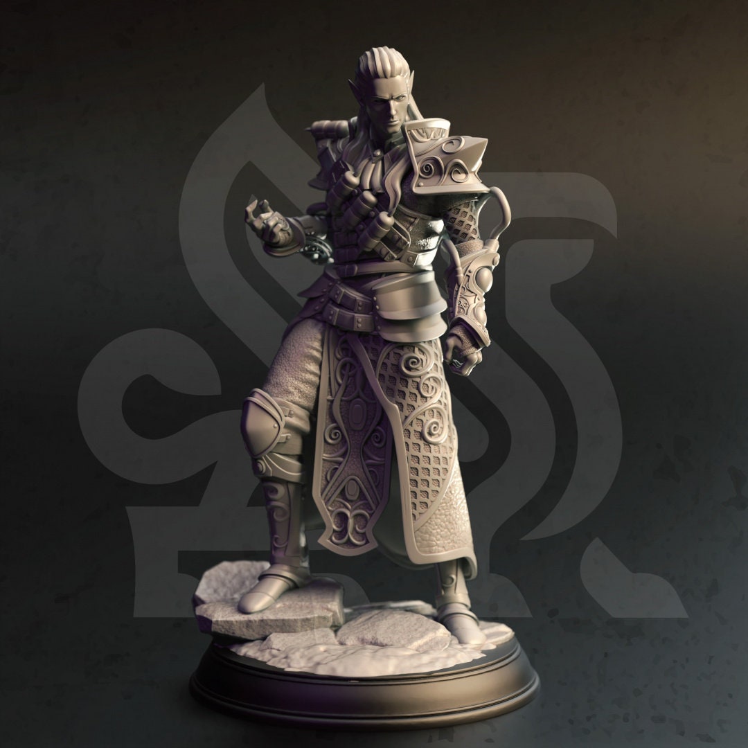 Hochelfen-Kunsthandwerker – Netros-Figur + Sockeldruck 3D 12k Dnd Miniatur Geschenkidee Mini | Dungeons & Dragons | Tabletop | DM Stash