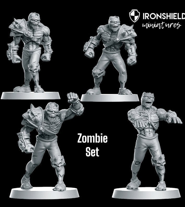 Eternals Zombie Set Krieger Tod Fantasy Football detailreich Mini für Dnd Figur Druck 3D Resin 12k 32mm Miniatur Figuren Mins