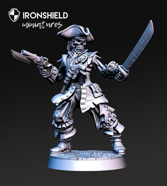 Billy the Bone - Piratenskelett Black Pearl Mini für Dnd Figur Druck 3D 12k Miniatur Miniaturen Geschenkidee | Dungeons and Dragons Tabletop