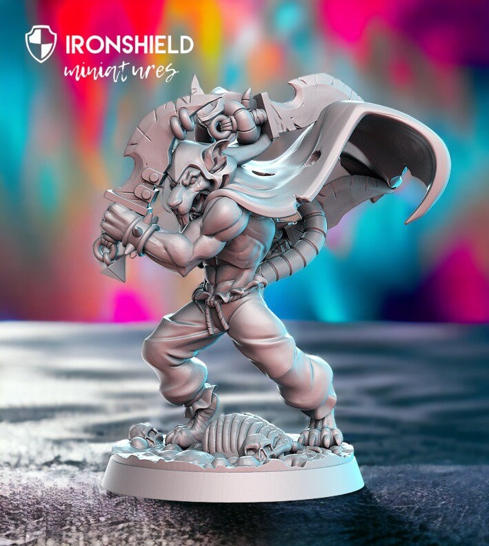Garsnitch – Rattenassassine Berserker Wild Mini für Dnd Figur Druck 3D 12k Miniatur Miniaturen Geschenkidee | Dungeons and Dragons | Tabletop