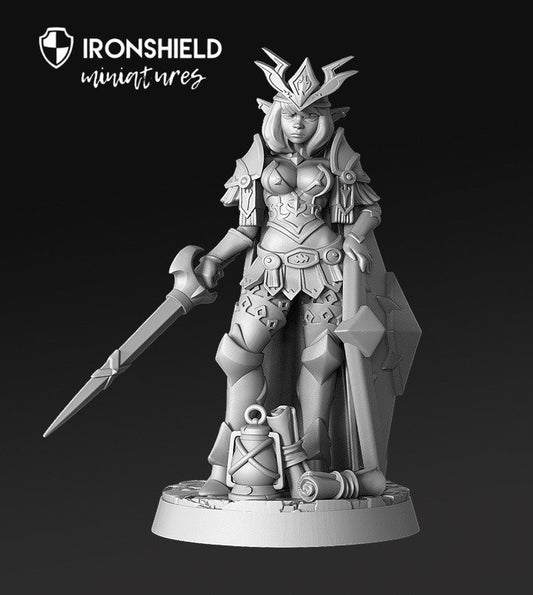Iletia - Elfen-Kriegerprinzessin Kriegerin Mini für DND Figur Druck 3D 12k Miniatur Miniaturen Geschenkidee | Dungeons and Dragons | Tabletop
