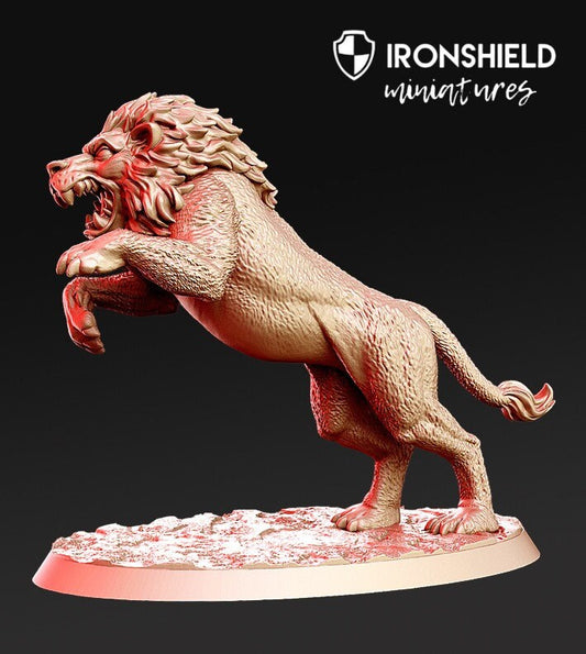 Raios - Lion Gladiateur Animal Sauvage miniature pour figurine DND, impression 3D 12k, miniature, idée cadeau | Donjons et Dragons | Jeux de table