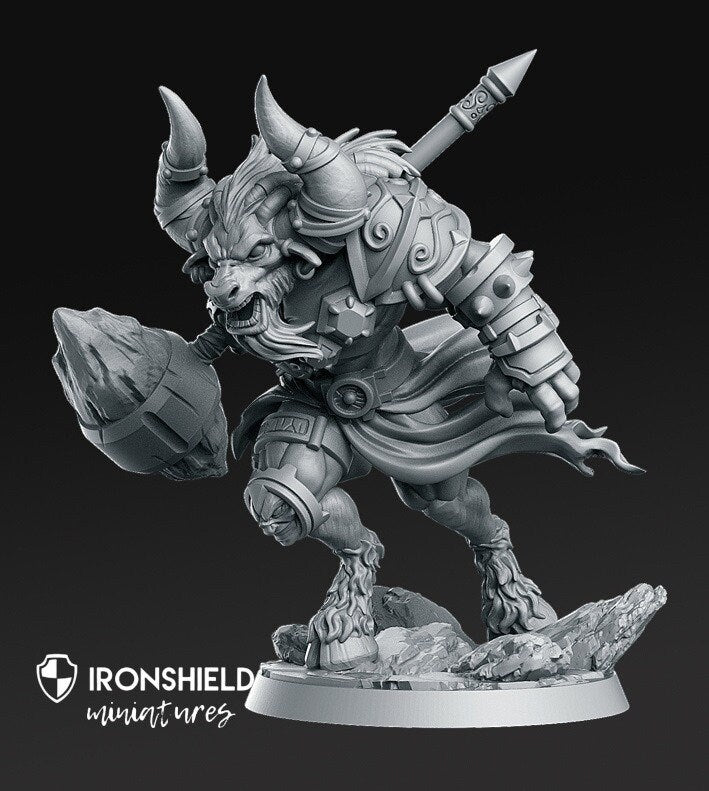 Taurinos - Minotaur Lord Wild Taurus Bull mini for dnd figure print 3d 12k miniature miniatures Gift Idea Dungeons and Dragons Tabletop