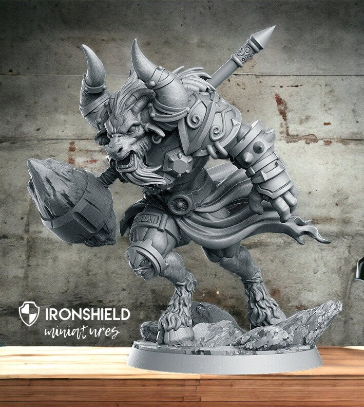 Taurinos - Minotaur Lord Wild Taurus Bull mini for dnd figure print 3d 12k miniature miniatures Gift Idea Dungeons and Dragons Tabletop