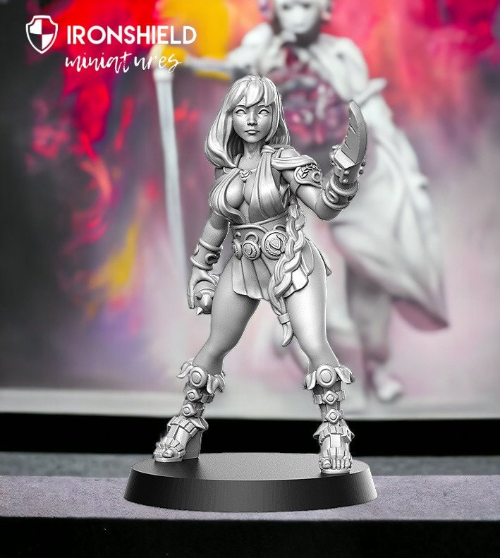 Artemisa – Kriegerin, Kämpferin, Mini für D&D-Figur, Druck, 3D-Miniaturen | Geschenkidee | Dungeons and Dragons | Tabletop