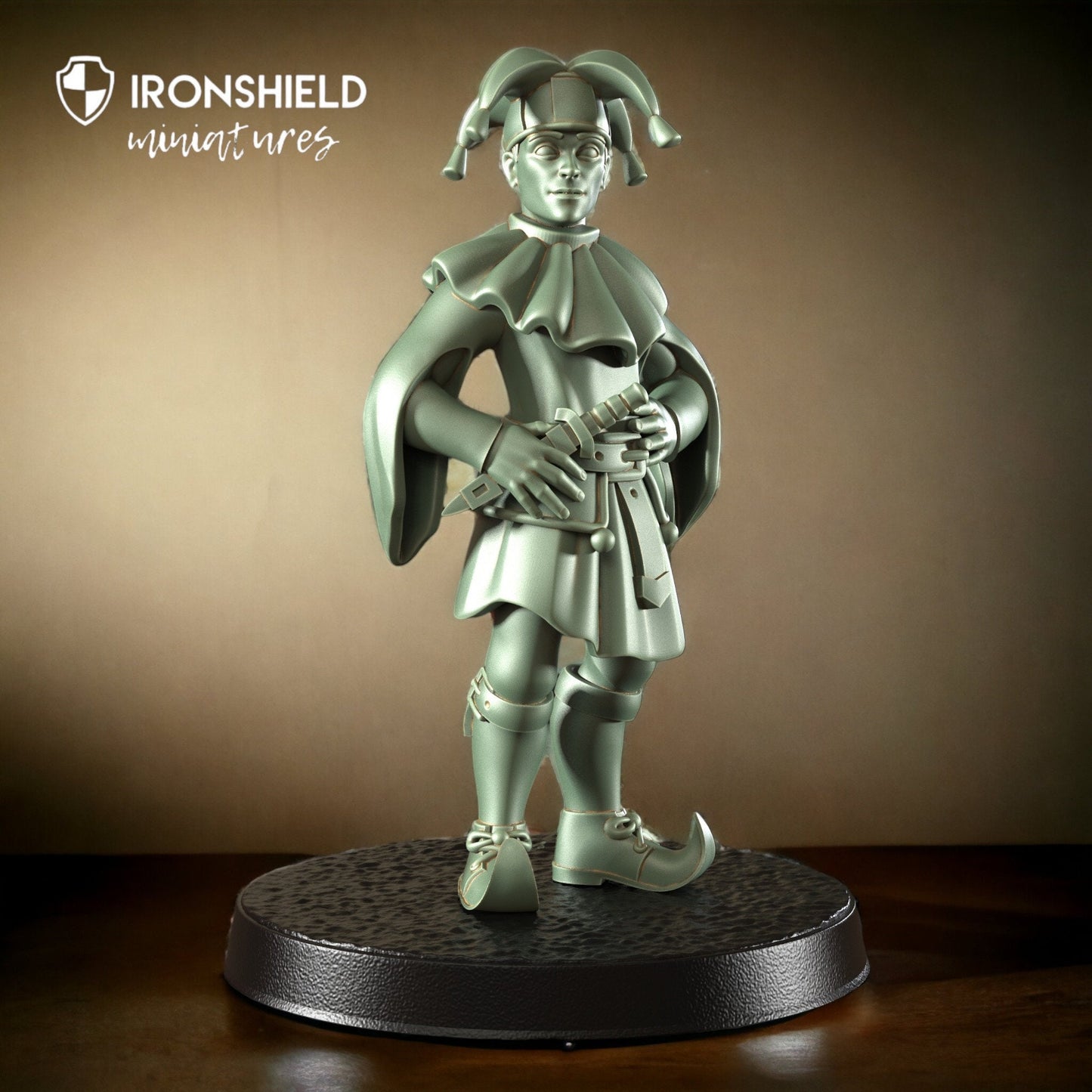 Gigi Jester Deep Water King's Clown Jester Figure + Base print 3d 12k miniature Gift Idea | Dungeons & Dragons | Tabletop | RN EStudio
