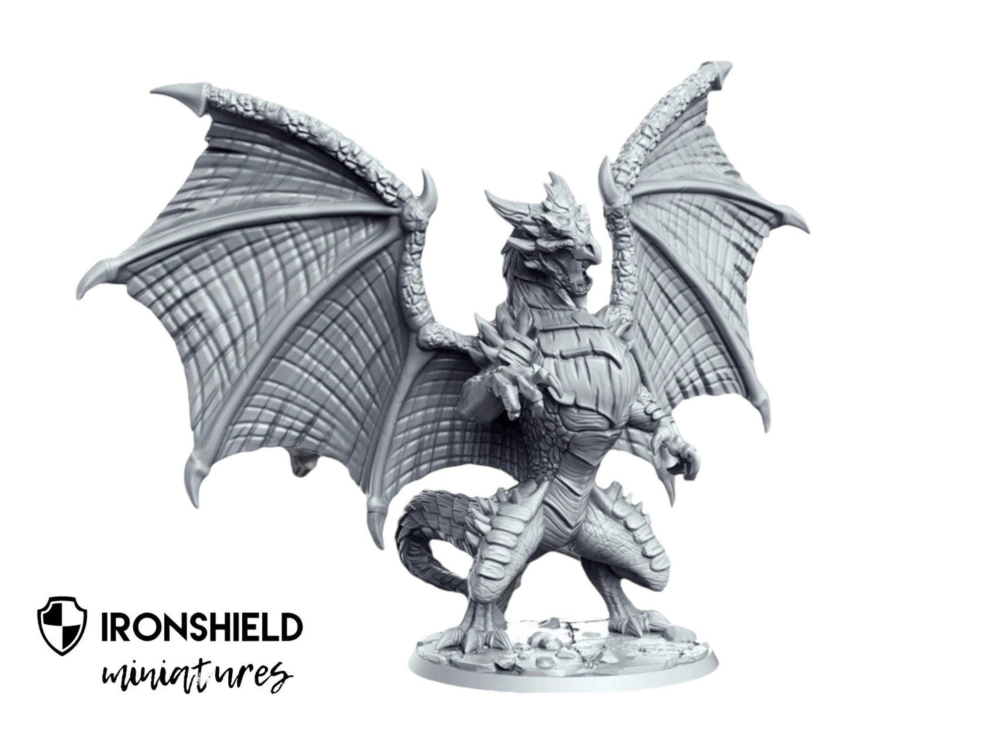 Flimtrax Drache Wolkenkrieger Dinosaurier detailreich Mini für Dnd Figur Druck 3D Resin 12k 32mm Miniatur Figuren Mins