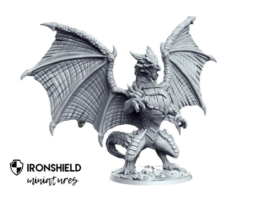 Flimtrax Drache Wolkenkrieger Dinosaurier detailreich Mini für Dnd Figur Druck 3D Resin 12k 32mm Miniatur Figuren Mins