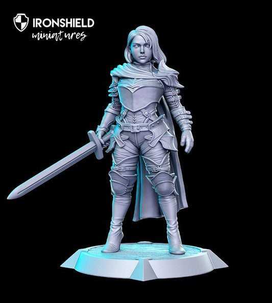Elma - Ritterin mit Schwert für DND-Figur, 3D-Miniaturdruck | Geschenkidee | Dungeons and Dragons | Tabletop | RN Estudio