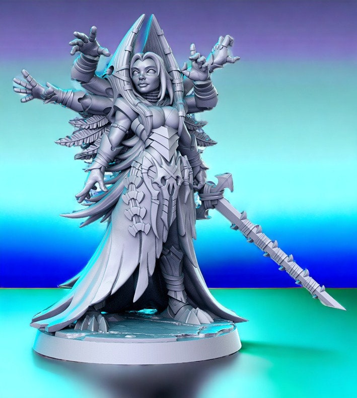 Prêtresse Kujla à 6 bras pour figurine DND, miniature 3D à imprimer | Idée cadeau | Donjons et Dragons | Jeux de table | RN Estudio
