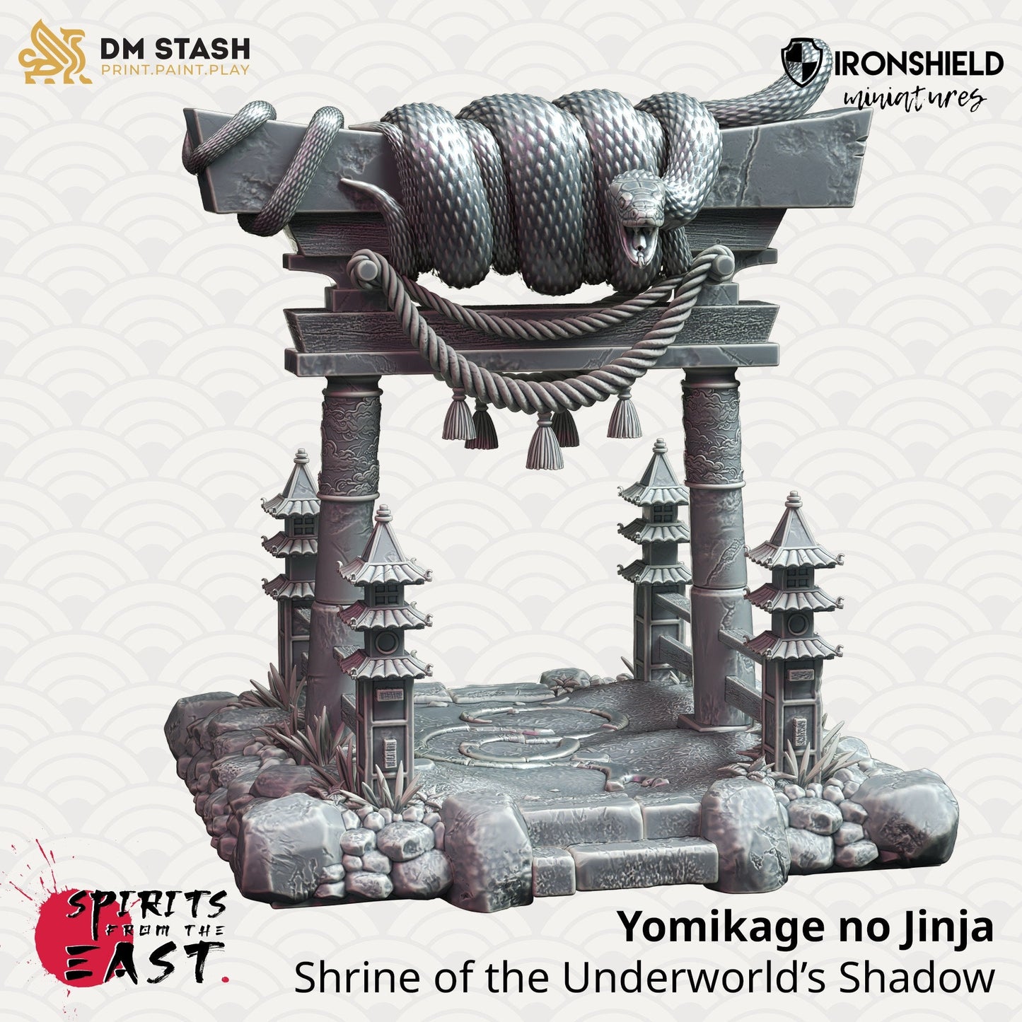 Japanese Shinto - Yomikage no Jinja Environment 12k Figure + base print 3d miniature Gift Idea mini |Dungeons & Dragons | Tabletop DM Stash